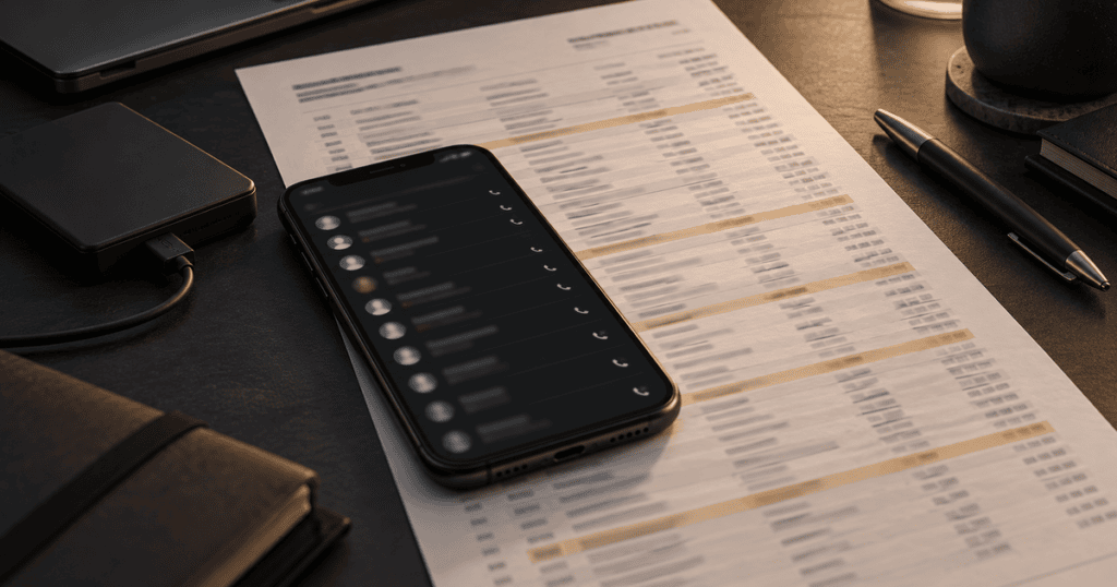 Bevis for telefonopkald: opkaldslister og teledata